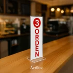 Porta menú, porta números, identificar con numero de orden