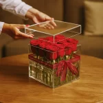 Caja de acrílico para 9 rosas