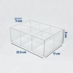 Caja de Acrílico para Tés de 6 compartimentos medidas