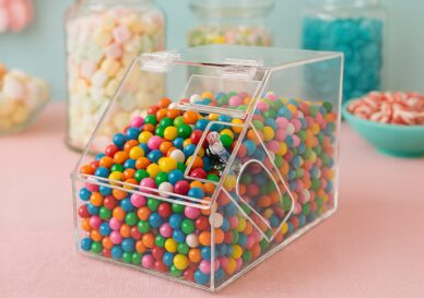 contenedor dulcera de acrilico